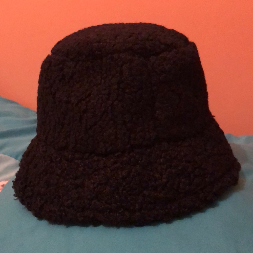A Black Sherpa Bucket Hat